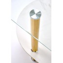 Стол журнальный HALMAR DUCAT белый мрамор/прозрачный/золотой